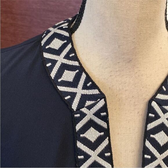 Tory Burch Chic navy  Tunic with Elegant Embroidery, US0 - Picture 3 of 11